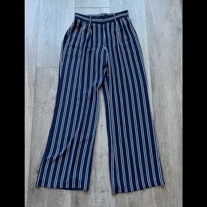 Michael Michael Kors Striped Pants in Navy Size Small
